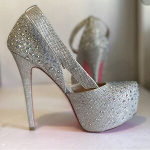 Woman's High Heels Shoes Prom Ankle Strap Platform Pumps Pageant Wedding Shoe